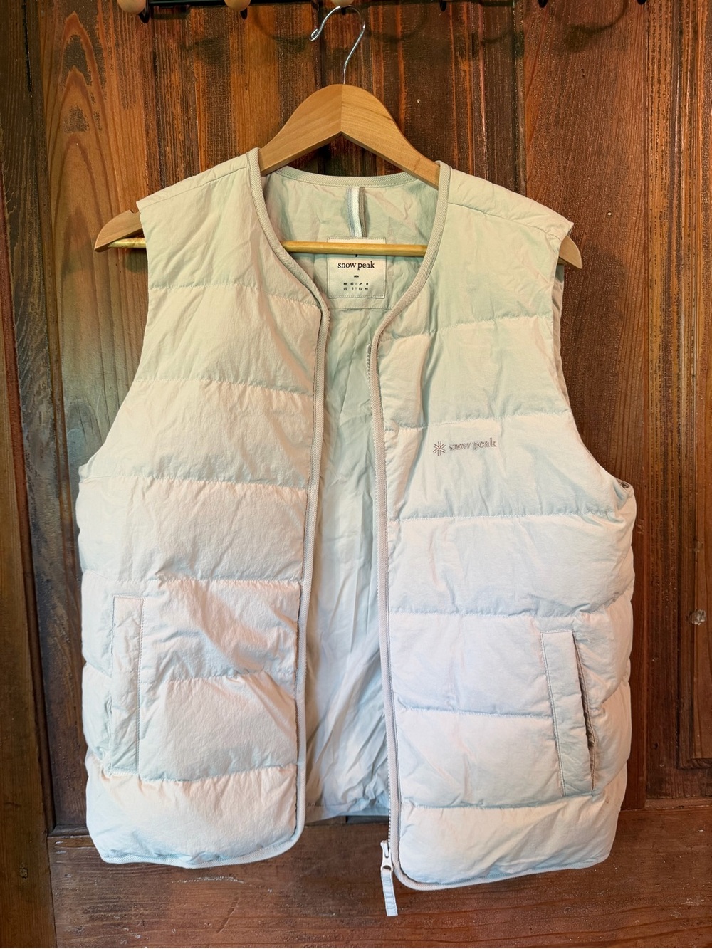 Snow Peak Land Lightweight Light Beige Down Puffer Vest